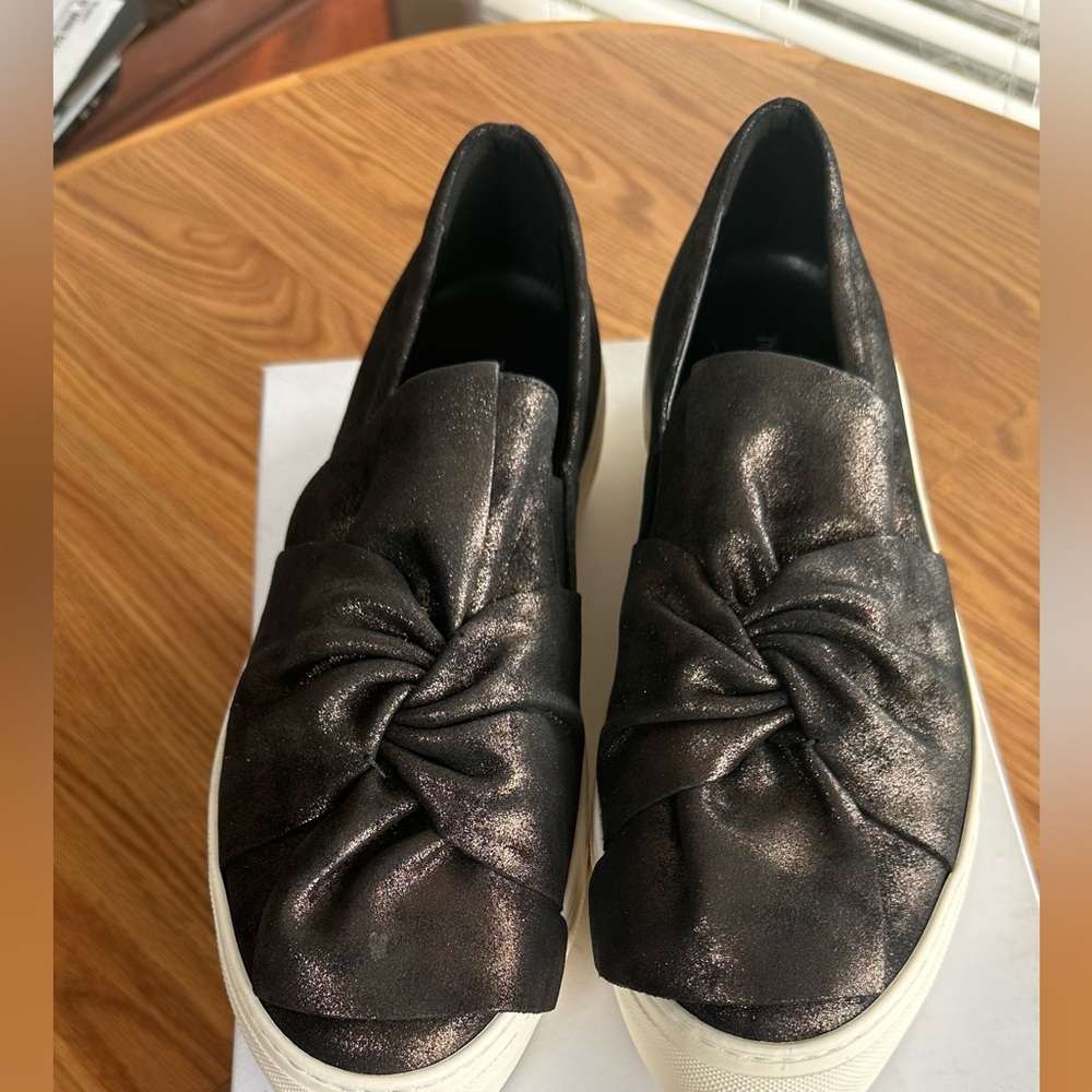 Sesto Meucci Black and Gunmetal Melody Casual Slip Ons